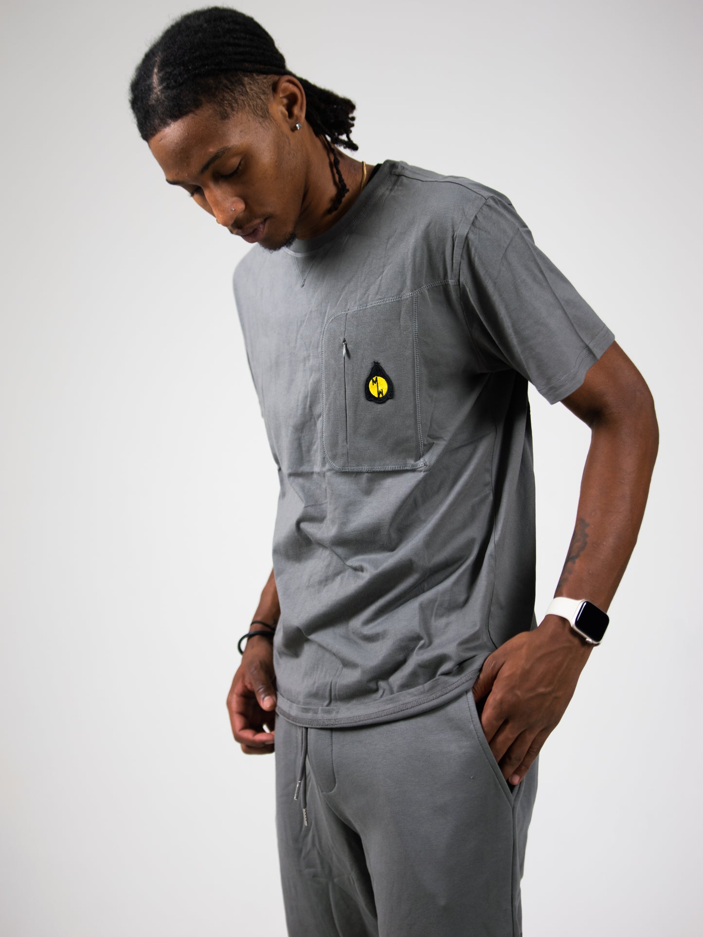 T-shirt Magagne Pocket Gris 100% Cotton